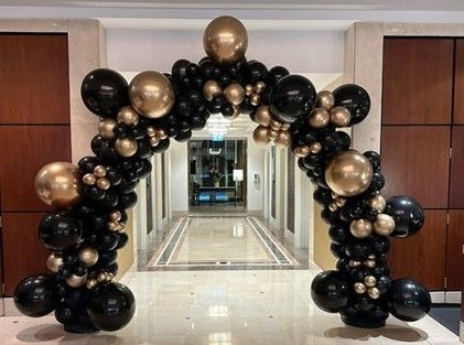 Build at Home DIY Gold, Black and Silver Balloon Arch Packs DIY Gold and Black Balloon Kit