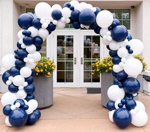 Build at Home Navy and Silver or White Balloon Arch Packs