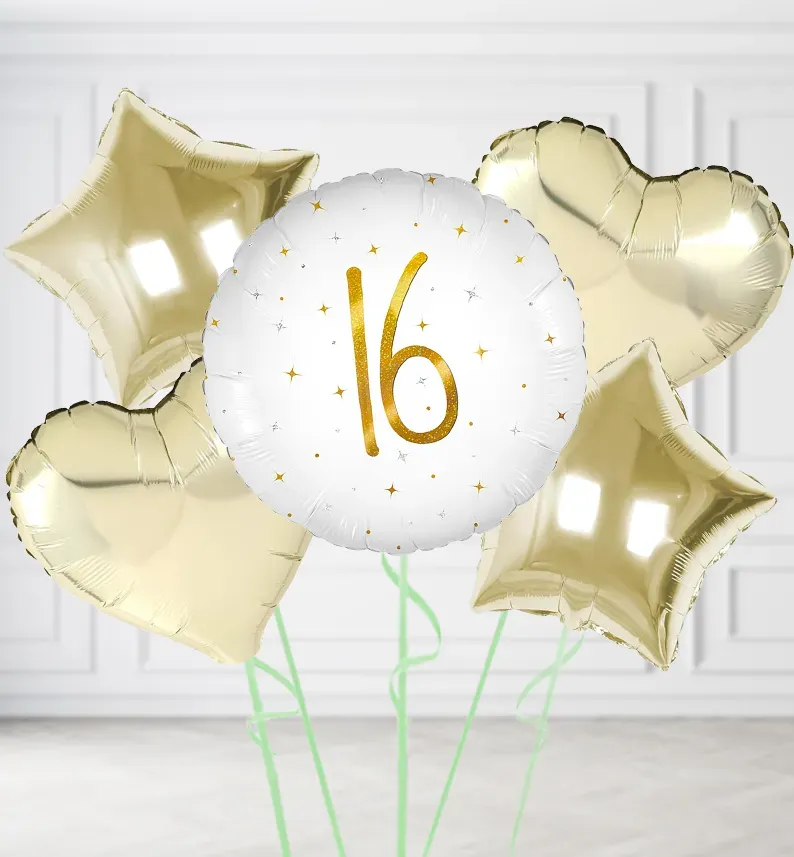Happy 16th Birthday Elegant Sparkle Balloons
