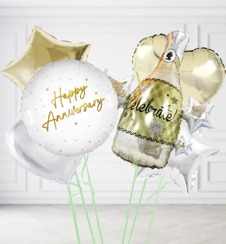 Happy Anniversary Elegant Sparkle Balloons
