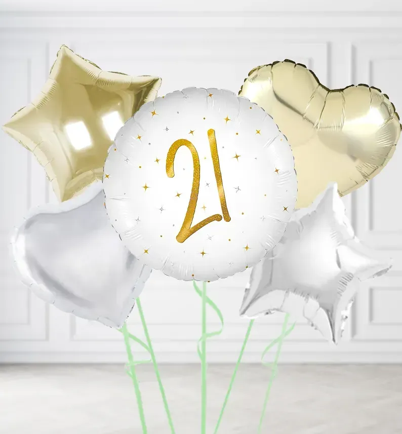 Happy 21st Birthday Elegant Sparkle Balloons