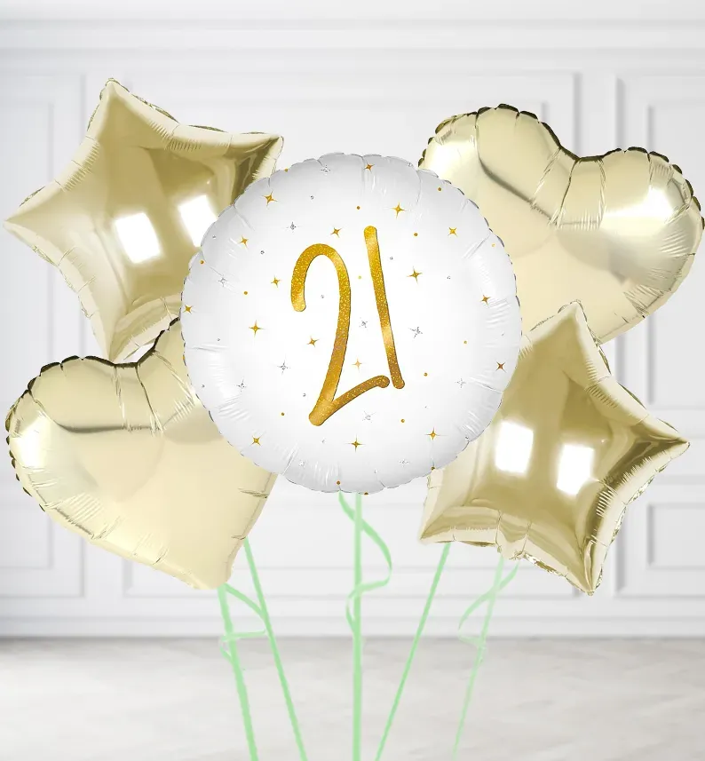 Happy 21st Birthday Elegant Sparkle Balloons