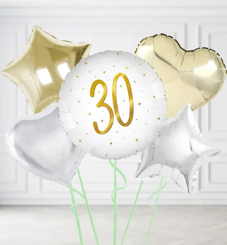 Happy 30th Birthday Elegant Sparkle Balloons