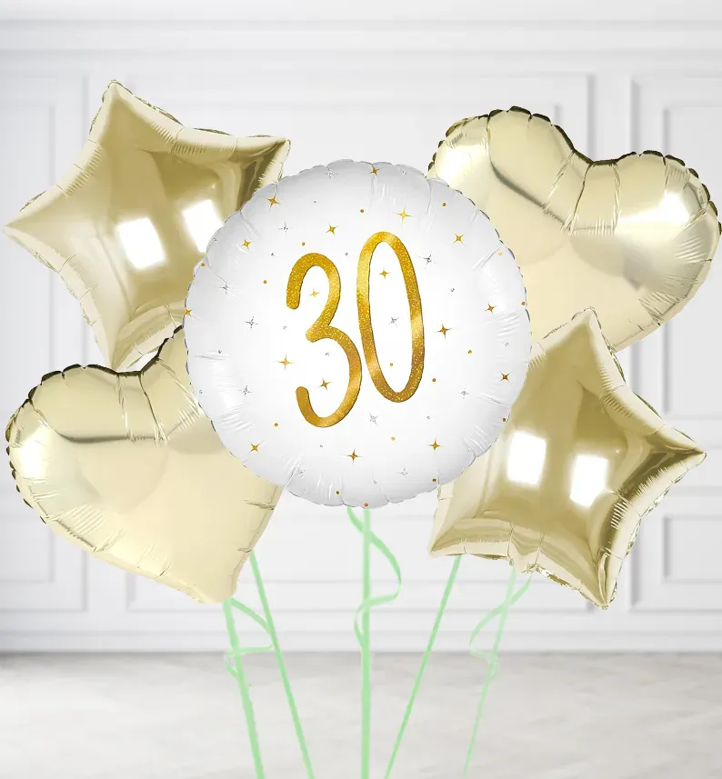 Happy 30th Birthday Elegant Sparkle Balloons