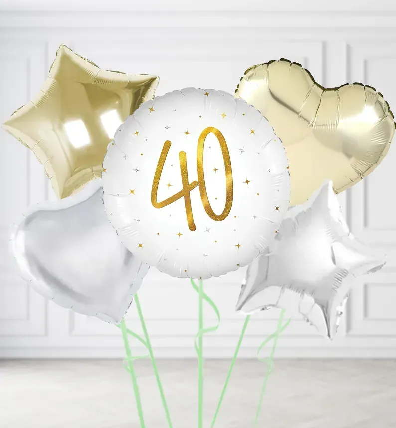 Happy 40th Birthday Elegant Sparkle Balloons
