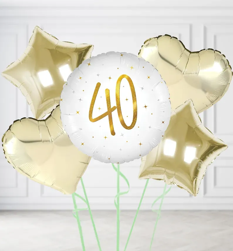 Happy 40th Birthday Elegant Sparkle Balloons