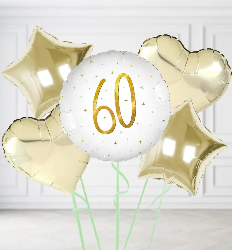 Happy 60th Birthday Elegant Sparkle Balloons