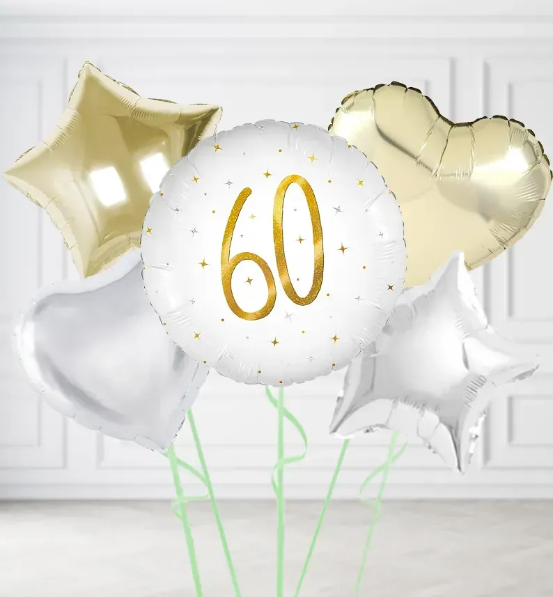 Happy 60th Birthday Elegant Sparkle Balloons