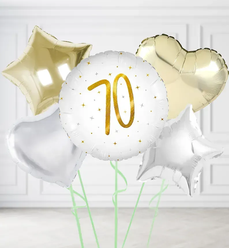 Happy 70th Birthday Elegant Sparkle Balloons