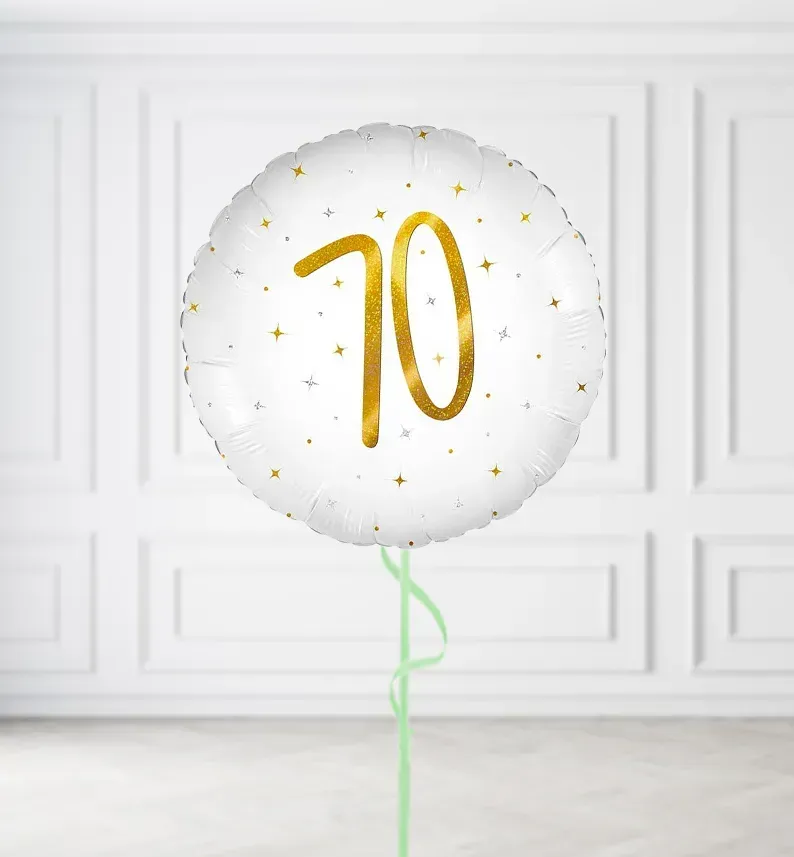 Happy 70th Birthday Elegant Sparkle Balloons Happy 70th Birthday Elegant Sparkle Balloons, Build a Helium Filled Bunch: No Extras