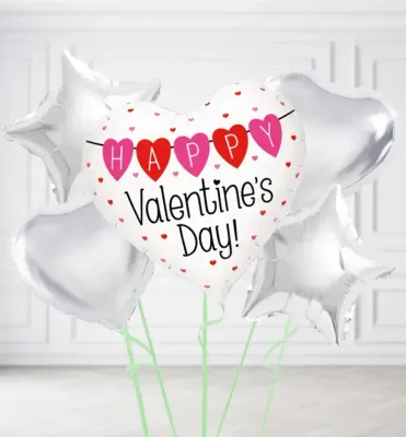 Happy Valentines Day Banner Balloons