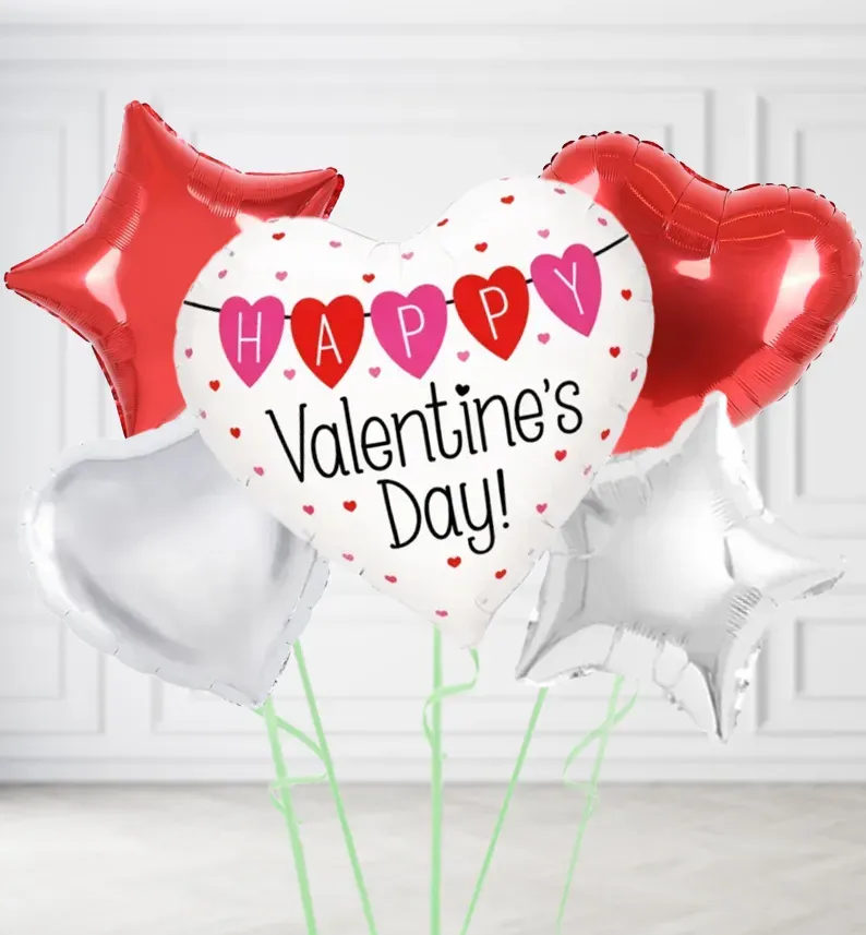 Happy Valentines Day Banner Balloons