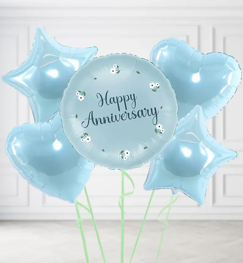 Blue Happy Anniversary Balloons