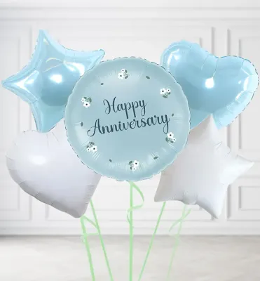 Blue Happy Anniversary Balloons Blue Happy Anniversary Balloons