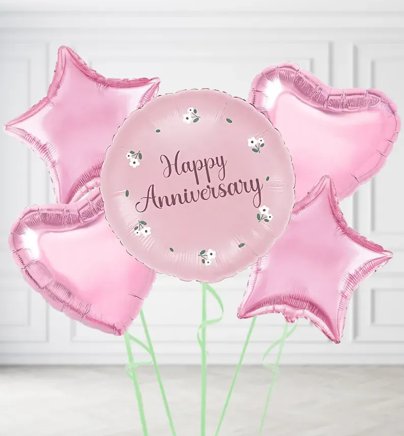 Pink Happy Anniversary Balloons