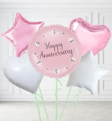 Pink Happy Anniversary Balloons Pink Happy Anniversary Balloons