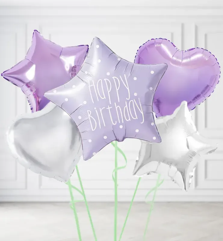 Pastel Lilac Happy Birthday Balloons Pastel Lilac Happy Birthday Balloons