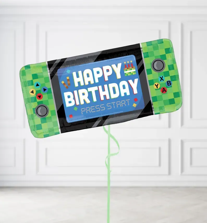 Happy Birthday Pixel Console Balloons Happy Birthday Pixel Console Balloons, Build a Helium Filled Bunch: No Extras, Build a Bouquet: No Extras