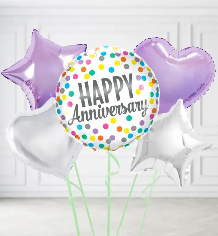 Happy Anniversary Dots Balloons