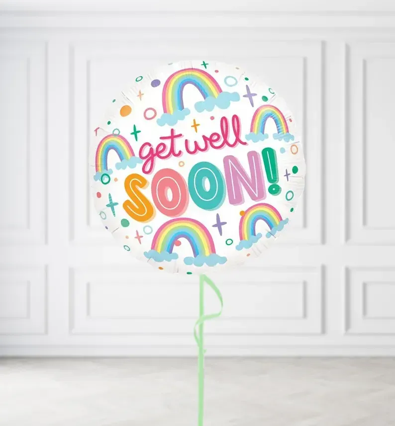 Get Well Soon Rainbow Round Balloons Get Well Soon Rainbow Round Balloons, Build a Helium Filled Bunch: No Extras