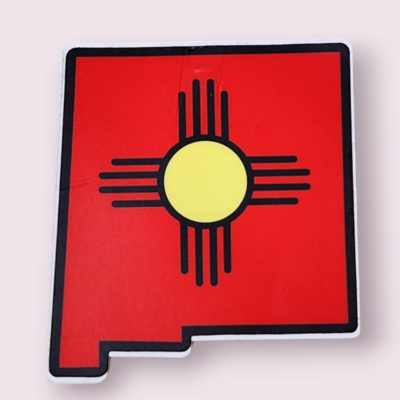 NM State Red with Yellow Zia Sticker