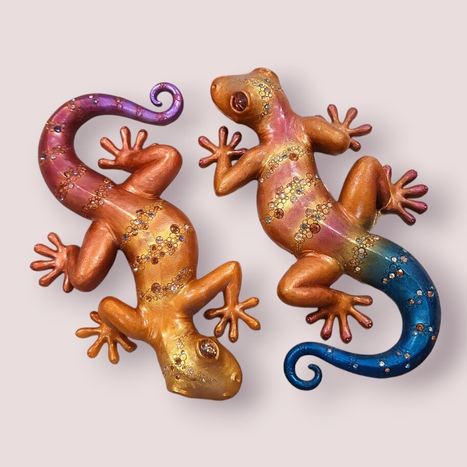 Purple &amp; Blue Ombre Gecko Wall Decor (Set)
