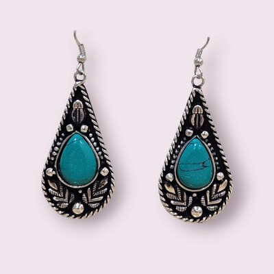 Brooke Meadow Silver &amp; Turquoise Look Earrings