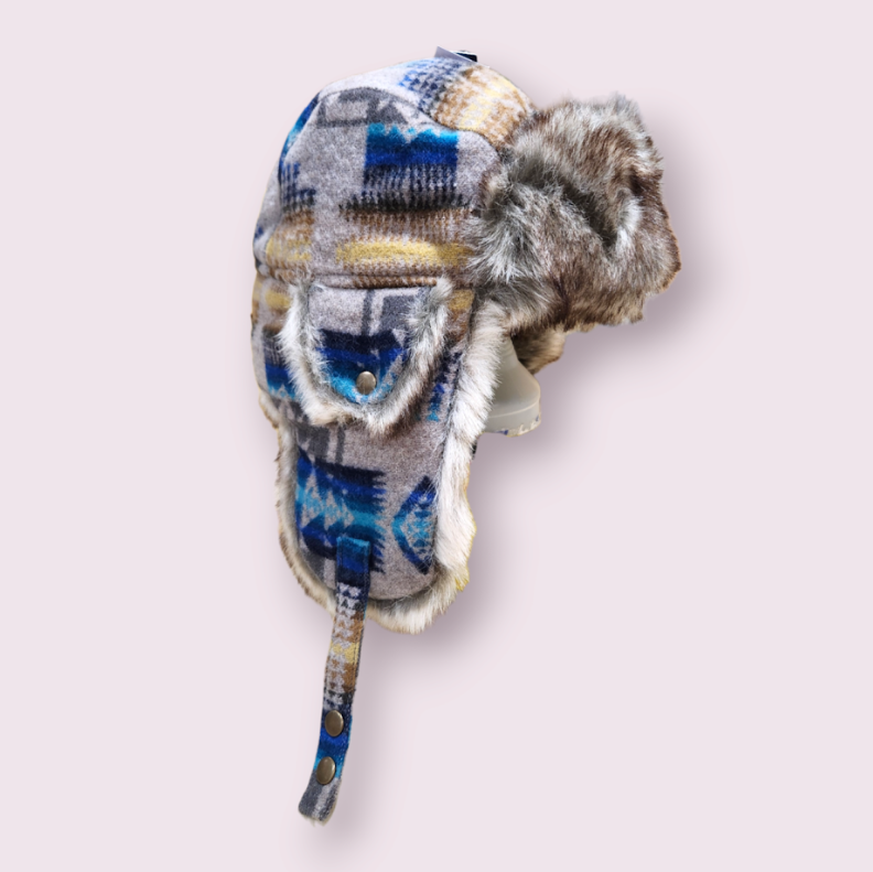Trapper Hat, name: Chief Joseph Blue, Large