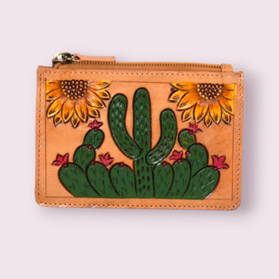 Cactus Plains Hand-Tooled Card Holder