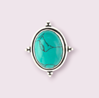 Prairie Rose Oval Turquoise Look Ring