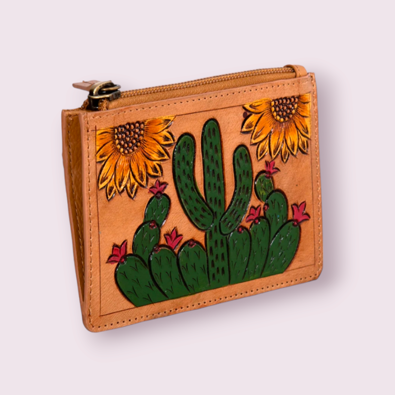 Cactus Plains Hand-Tooled Card Holder
