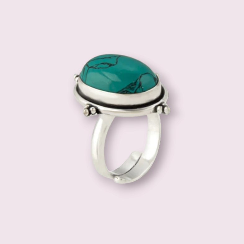 Prairie Rose Oval Turquoise Look Ring