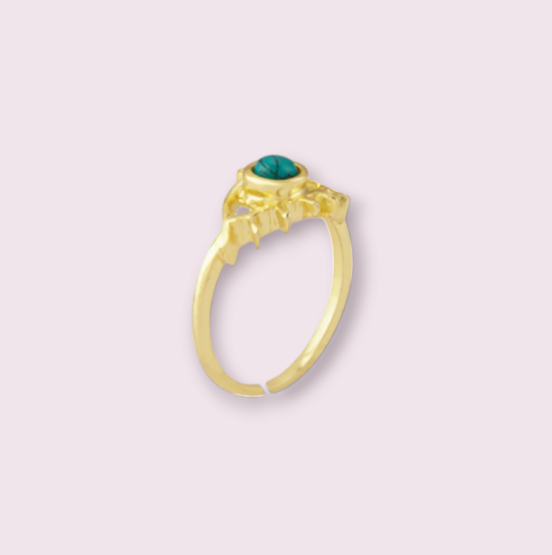 Theia Eye Gold Tone Ring With Stone Set