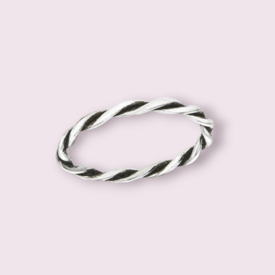 Handmade Oxidized Twist Ring
