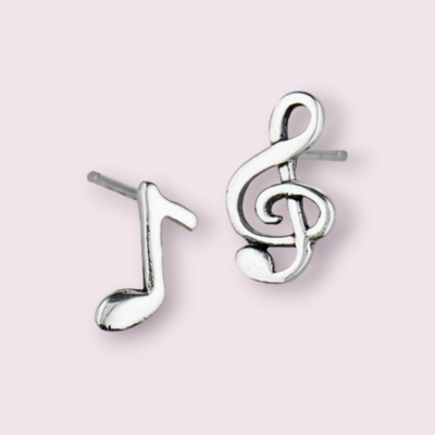 Clef &amp; Music Note Stud Earring