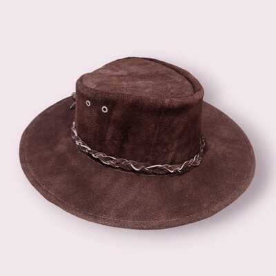 Genuine Suede Hat with Strap