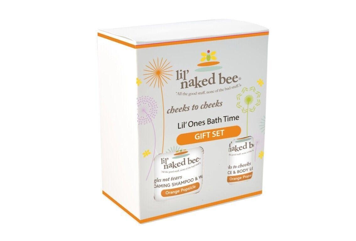 The Naked Bee Lil Ones Bath Time Gift Set Baby Bath Set Lotion Shampoo &amp; Wash