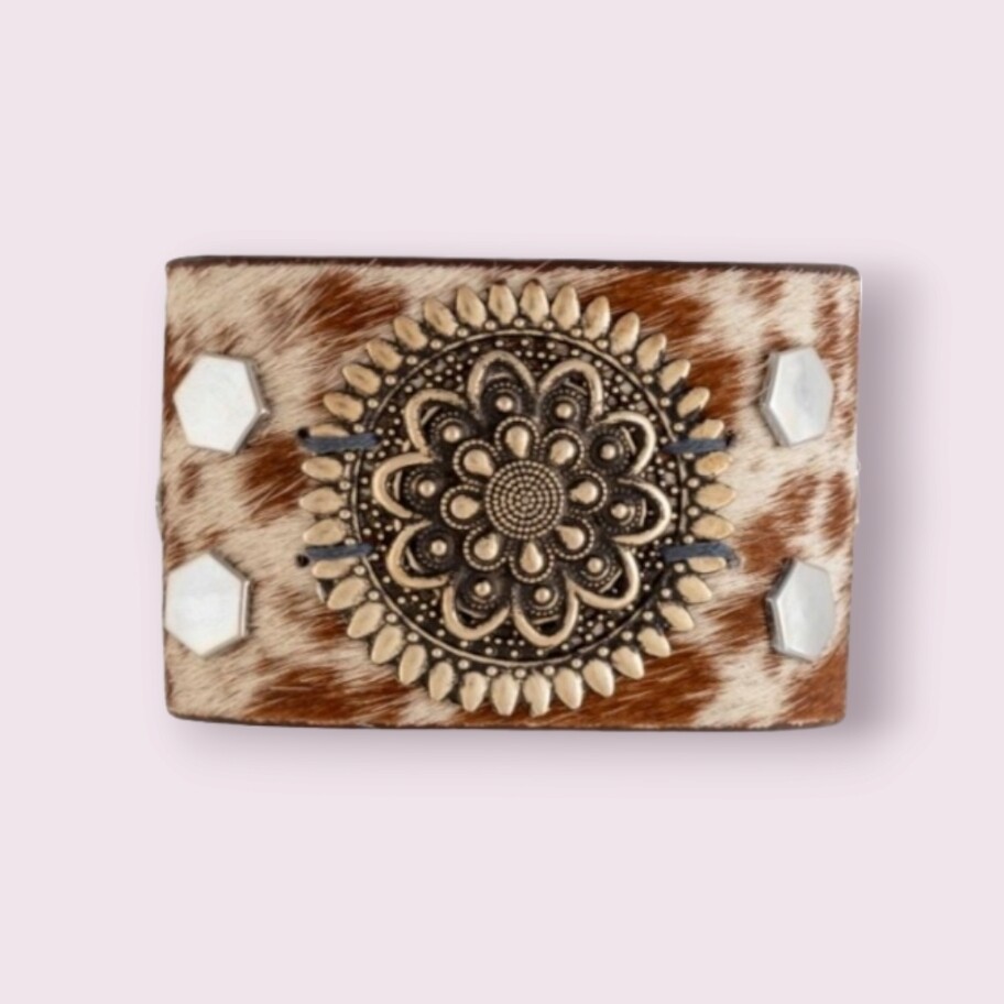 Brandianna Hair-on Hide Cuff Bracelet in Brown