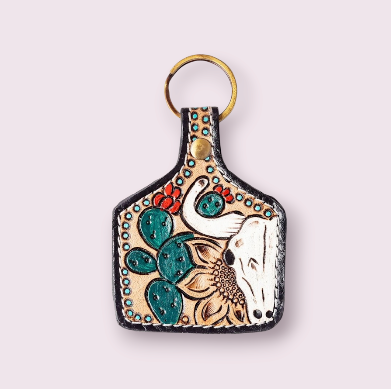 Canyon Wind Hand-tooled Key Fob