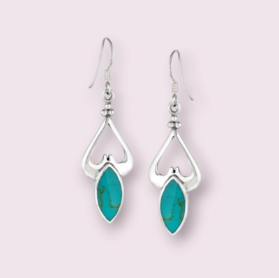 Classic Dangle Earring with Synthetic Turquoise