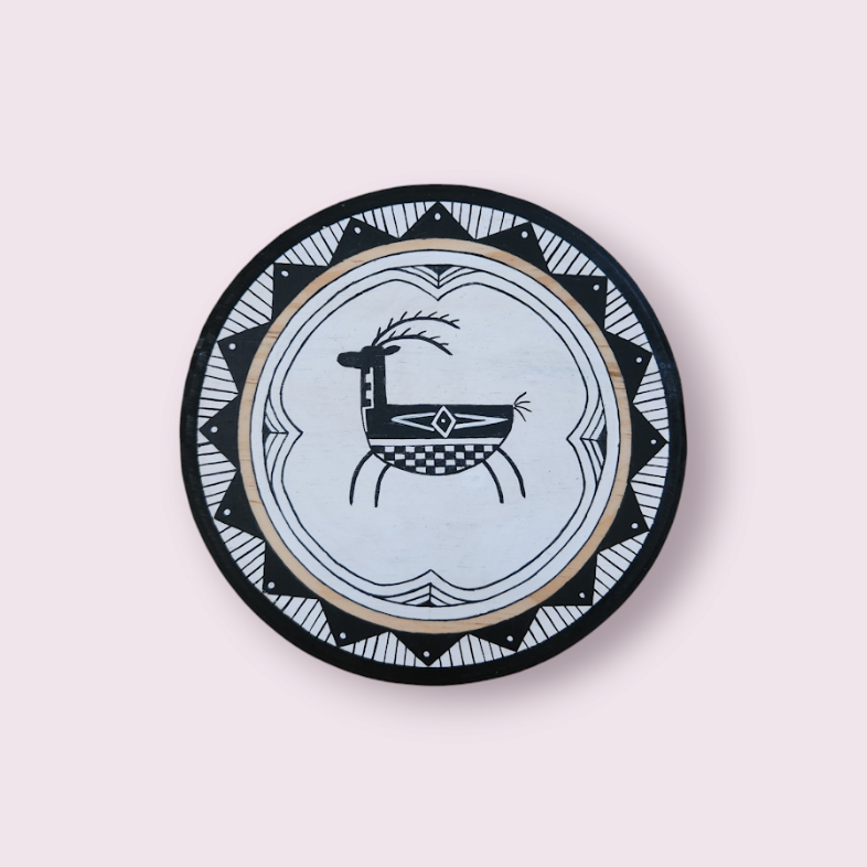 Round Wooden Plaque, name: Deer