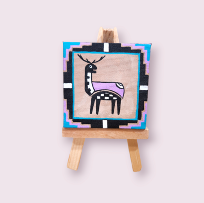 Mimbres Deer | Pablo Mini Canvas on Easel