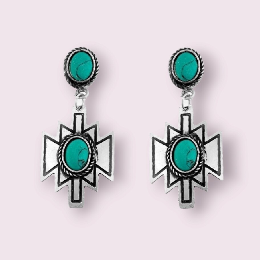 Heritage Medallion Turquoise Earrings