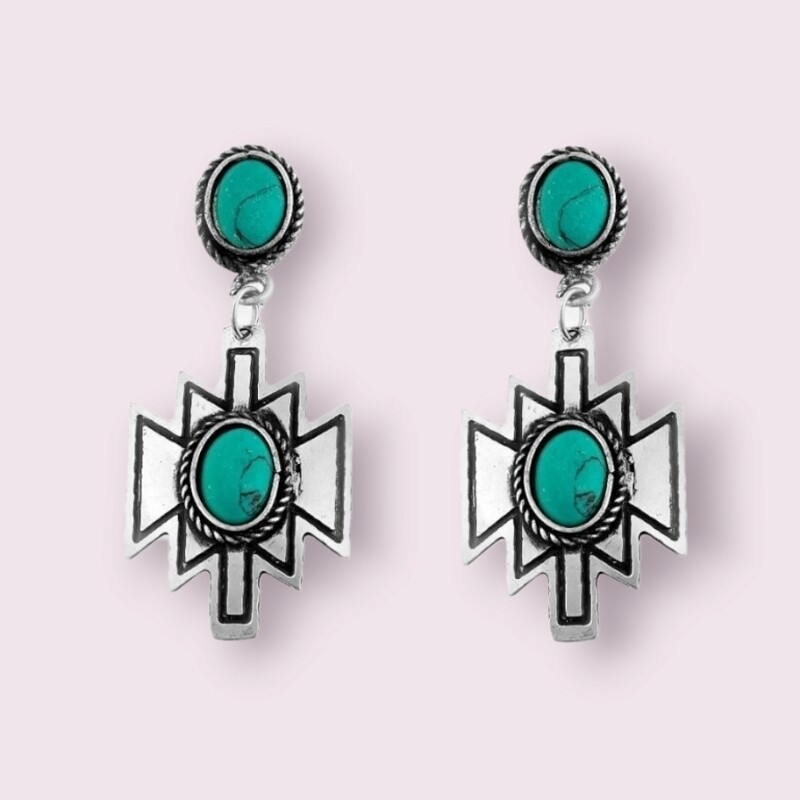 Heritage Medallion Turquoise Earrings