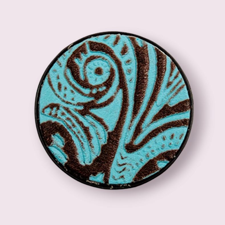 Atrium Turquoise Leather Phone Socket