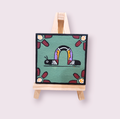 2023 Mimbres Inchworm | Pablo Mini Canvas on Easel