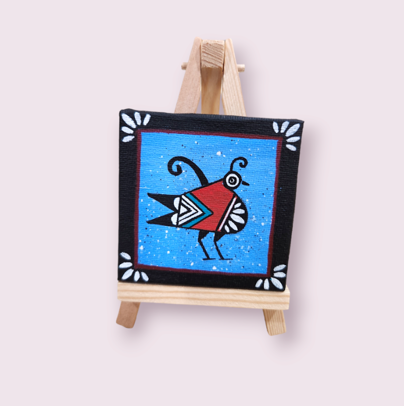 Mimbres Bird | Pablo Mini Canvas on Easel