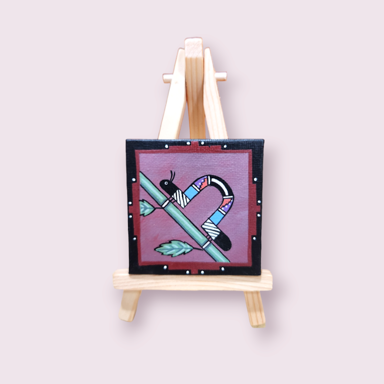 2024 Mimbres Inchworm | Pablo Mini Canvas on Easel