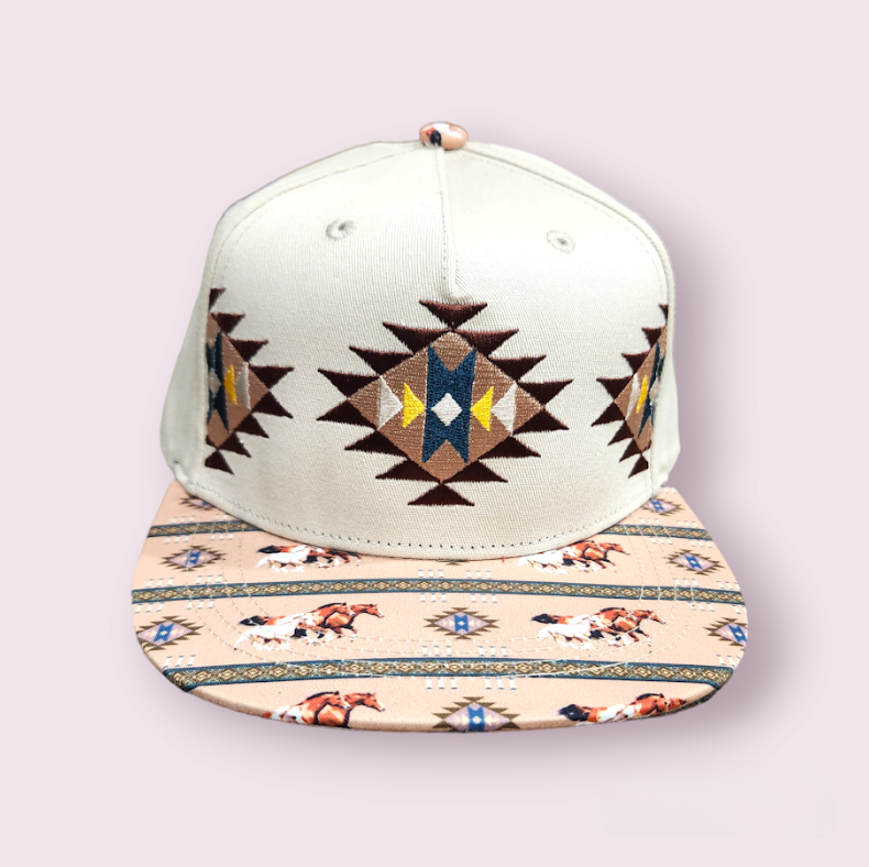 Southwest Embroidered &quot;Geo Horse&quot; Snapback Hats
