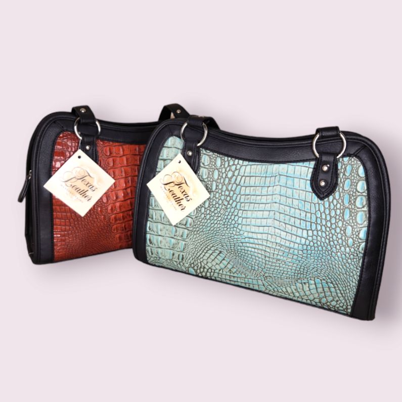Texas Leather Gator Print Purse